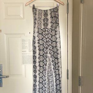 Strapless Snakeskin Jumpsuit from PLT